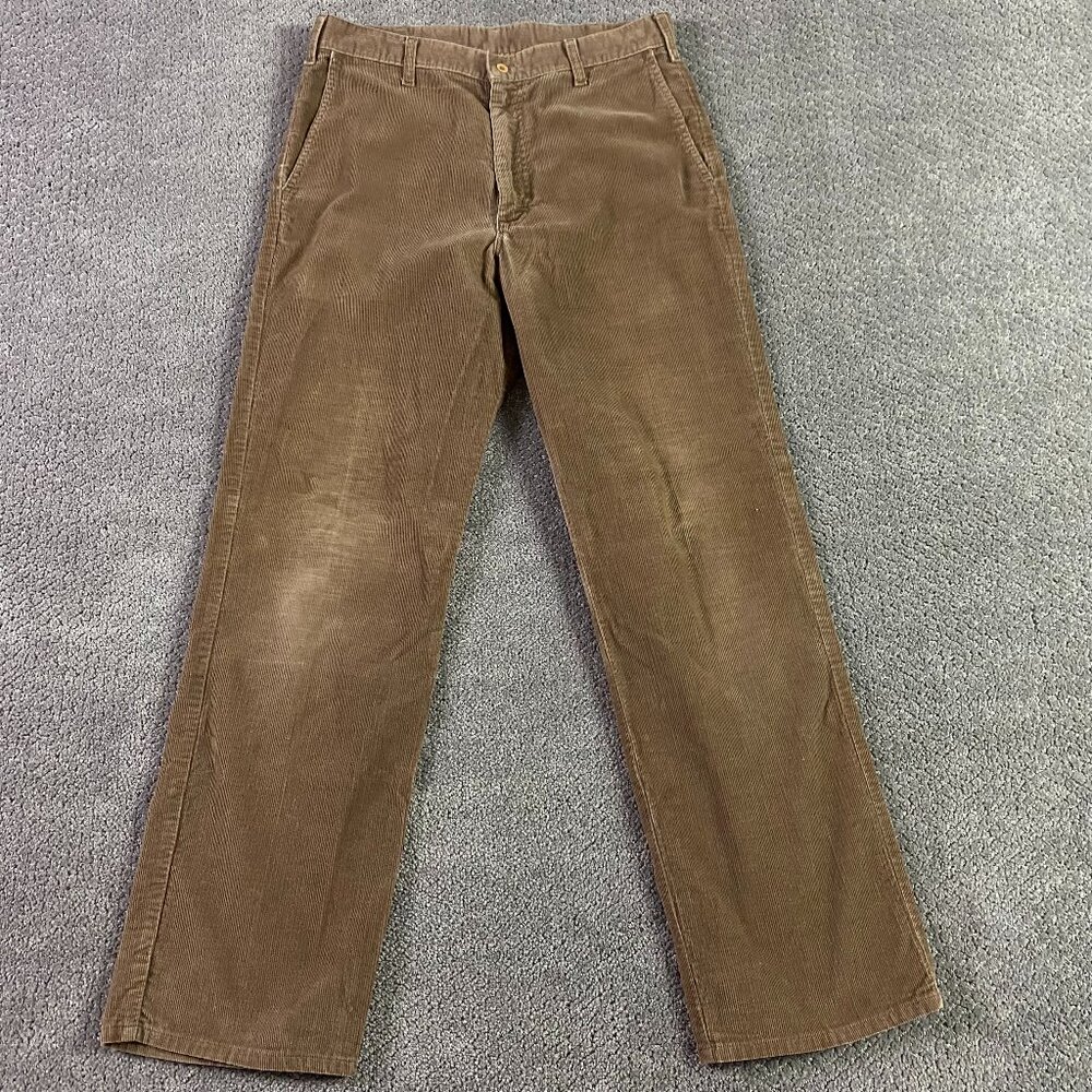 Vintage 70s Lee Corduroy Pants Men's 34 x 32 Fits 32x31 Brown USA Talon Zipper